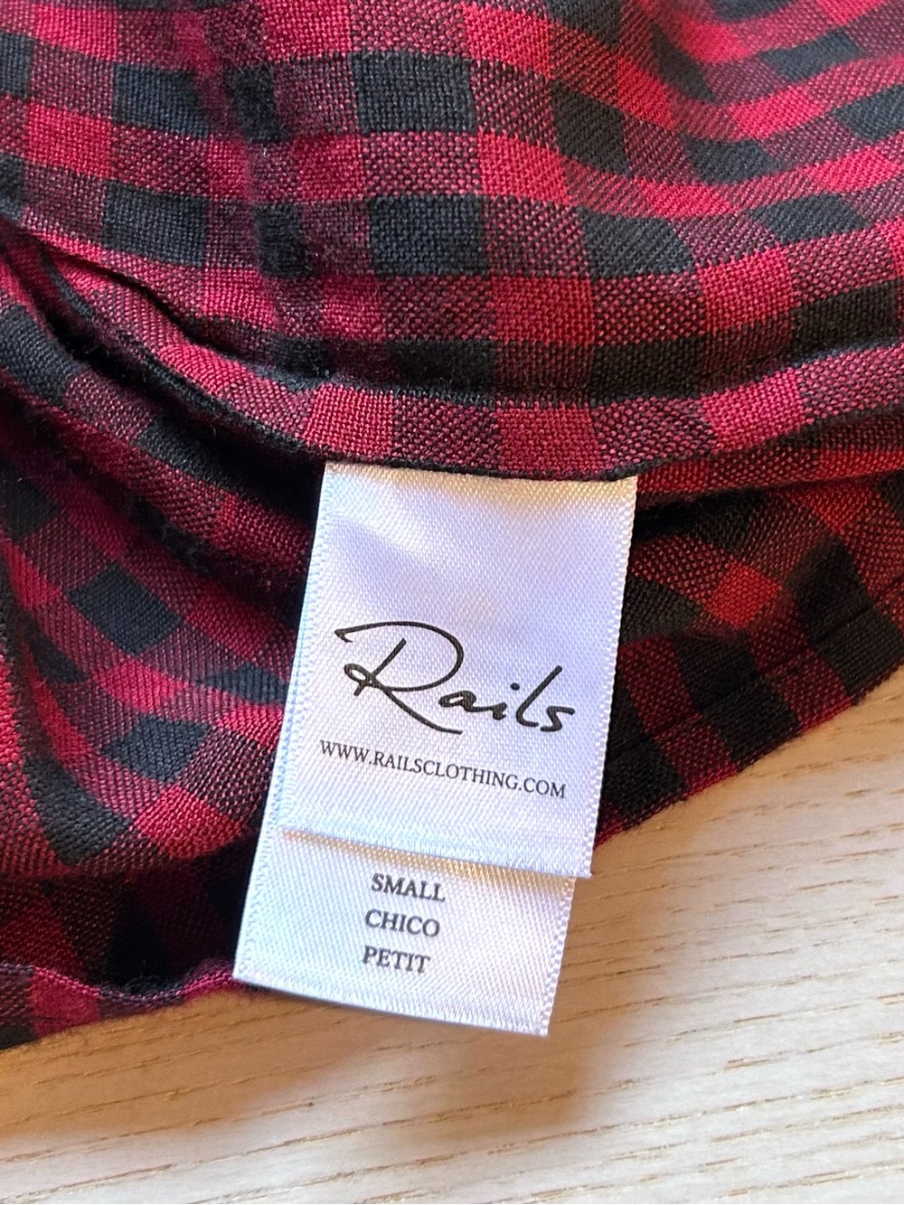 Rails Celeste Garnet Ash Check Plaid Flannel Peplum Top Casual Cozy Size S - Picture 10 of 11